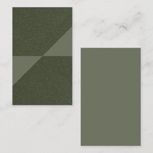 カスタムGeometric Moss Green Texture Business Card 名刺 (正面/裏面)