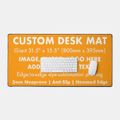 カスタムGiant Office Desk Mat - Tangerine Orange デスクマット (キーボード&マウス)