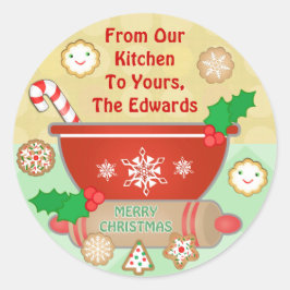 カスタムGingerbreadクリスマスCookieシール ラウンドシール