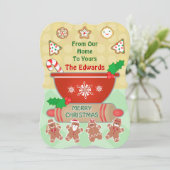 カスタムGingerbread Clistam Cookiesグリーティングカード シーズンカード (スタンド正面)