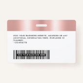 カスタムGlam従業員の写真、バーコード、ロゴ、名前 バッジ (裏面)