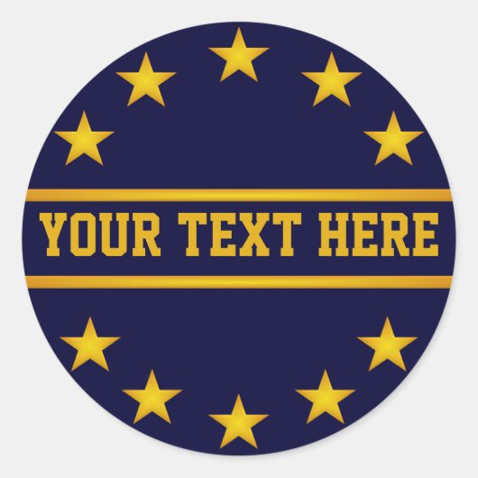 カスタムGOLDEN STARSスタンプ ラウンドシール (正面)