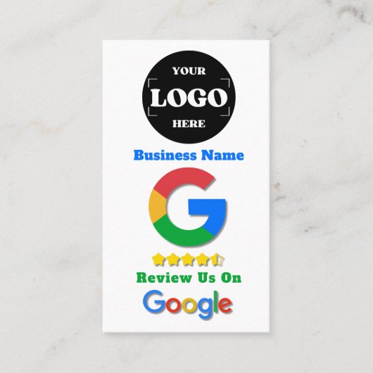 カスタムGoogleレビューBusiness Logo QRコードリンク 名刺 (正面)