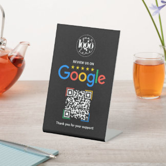 カスタムGoogleレビューQRコードビジネス 台座サイン