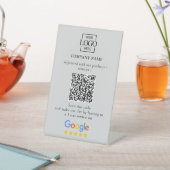 カスタムGoogleレビューQRコードモダンビジネス ロゴ 台座サイン (インサイチュ)