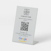 カスタムGoogleレビューQRコードモダンビジネス ロゴ 台座サイン (正面)