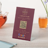 カスタムGoogleレビューQRコードモダンビジネス ロゴ 台座サイン (インサイチュ)