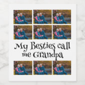 カスタムGrandpa 9フォトコラージュ ワインラベル (シングルラベル)