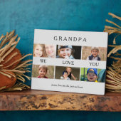 カスタムGrandpa We love You Photo 淡い色の Gray Collage フォトプラーク (側面)