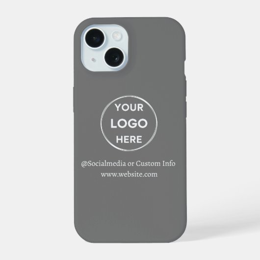 カスタムGray Business Logoブランド iPhone 15ケース (裏面)