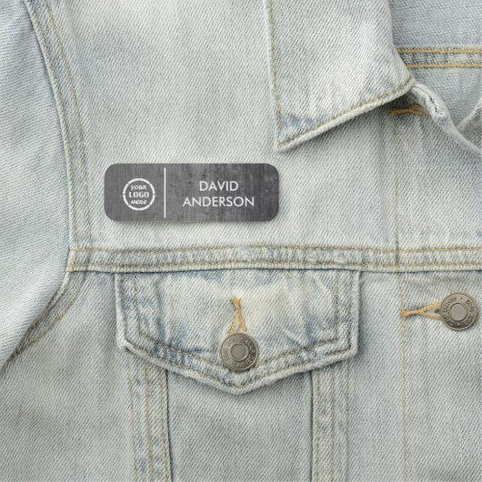 カスタムGray Business Logo Basic Employee Staff 名札 (インサイチュ)