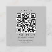 カスタムGray Business Logo QR Code Thank You 割引カード (裏面)