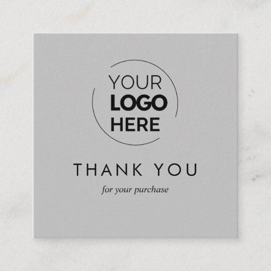 カスタムGray Business Logo QR Code Thank You 割引カード (正面)