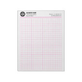 カスタムGrid Notepad 5 Sq/Inch (ロゴと情報を含む) ノートパッド (回転)