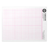 カスタムGrid Notepad 5 Sq/Inch (ロゴと情報を含む) ノートパッド (正面)