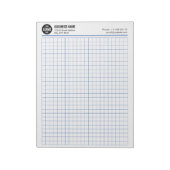カスタムGrid Notepad 5 Sq/Inch （ロゴと情報を含む） ノートパッド (回転)