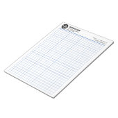 カスタムGrid Notepad 5 Sq/Inch （ロゴと情報を含む） ノートパッド (アングル)
