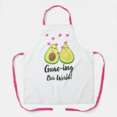 カスタムGuac-ing Our World：ロマンチックなアボカド エプロン (正面)