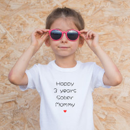 カスタムHappy 3年sober Mommy Support, ミニマル トドラーTシャツ