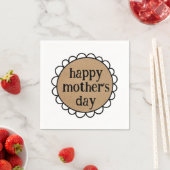 カスタムHAPPY MOTHER'S DAY Scalloped Edge スタンダードカクテルナプキン (インサイチュ)