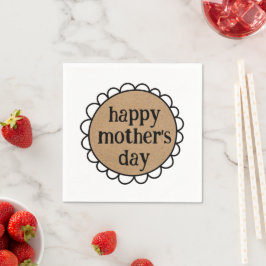 カスタムHAPPY MOTHER'S DAY Scalloped Edge スタンダードカクテルナプキン