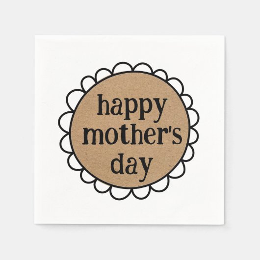 カスタムHAPPY MOTHER'S DAY Scalloped Edge スタンダードカクテルナプキン (正面)