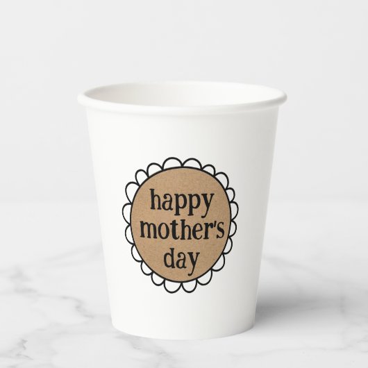カスタムHAPPY MOTHER'S DAY Scalloped Edge 紙コップ (正面)