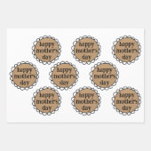 カスタムHAPPY MOTHER'S DAY Scalloped Edge Gift ラッピングペーパーシート (正面3)