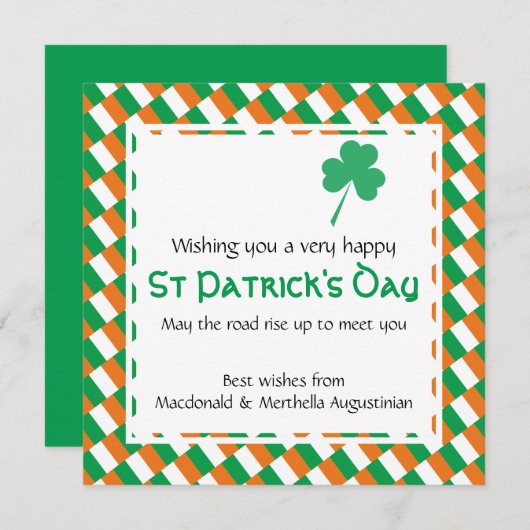 カスタムHAPPY ST PATRICKの日 シーズンカード (正面/裏面)