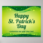 カスタムHappy St. Patrick's Dayかわいい緑の輝き ポスター (正面)