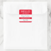 カスタムHELLO私の名前代名詞はバッジ スクエアシール (バッグ)