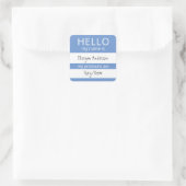 カスタムHELLO私の名前代名詞はバッジ スクエアシール (バッグ)