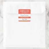 カスタムHELLO私の名前代名詞はバッジ スクエアシール (バッグ)