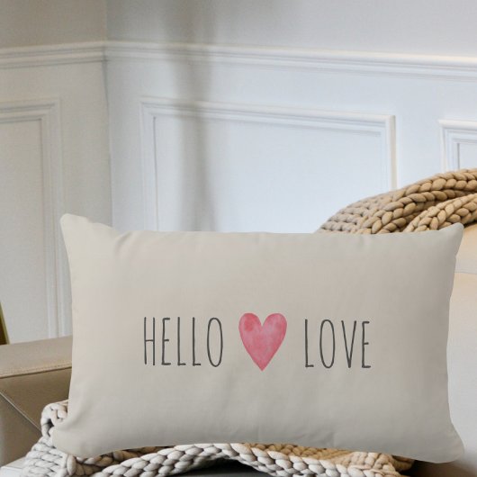 カスタムHELLO LOVEモダン Valentinesカップルのギフト ランバークッション