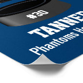 カスタムHockey Photo Collage Teamテキスト名 ポスター (角)