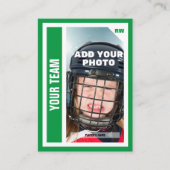 カスタムHockey Trading Card (Green)統計の追加 コーリングカード (正面)