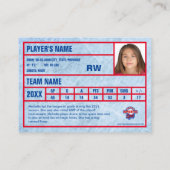 カスタムHockey Trading Card (Green)統計の追加 コーリングカード (裏面)