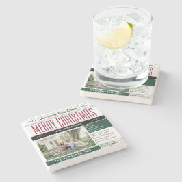 カスタムHoliday Times新聞クリスマスフォト ストーンコースター