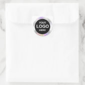 カスタムHolographic black'Thank You'ロゴ名ラベル スクエアシール (バッグ)