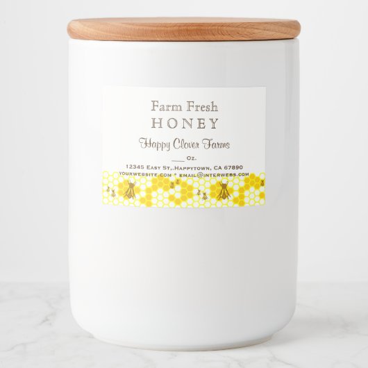 カスタムHoney Bee Huminic 3" x 2"食品ラベル フードラベル (正面)