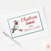 カスタムHummingbird Christmas Cookie 長方形シール (封筒)