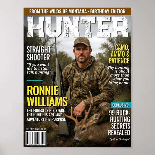 カスタムHUNTERマガジンカバーパーソナライズされた狩り ポスター (正面)