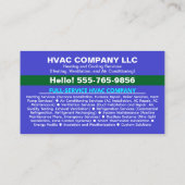 カスタムHVAC会社ロゴQRコード | プロフェッショナルな空調 名刺 (裏面)