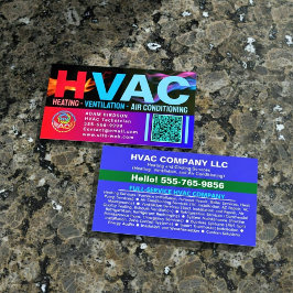 カスタムHVAC会社ロゴQRコード | プロフェッショナルな空調 名刺