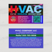 カスタムHVAC会社ロゴQRコード | プロフェッショナルな空調 名刺