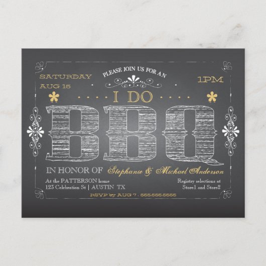 カスタムIはBBQの郵便はがきをします インビテーションポストカード (正面)