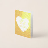 カスタムI愛おもしろいYouバレンタイン引用文ハート 箔カード (正面)