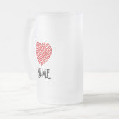 カスタムI ♥名前 フロストグラスビールジョッキ (正面左)