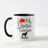カスタムI Love My Boston Terrier Mag マグカップ (左)