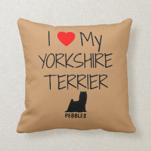 カスタムI Love My Yorkshire Terrier クッション